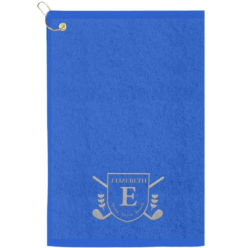 Personalized Passion Golf Towels with Corner Grommet - 16"x26" Customized Velour Cotton Golf Bag Towels with Name - Super Soft and Highly Absorbent - Quickly Remove Dirt and Sweat - Royal Blue