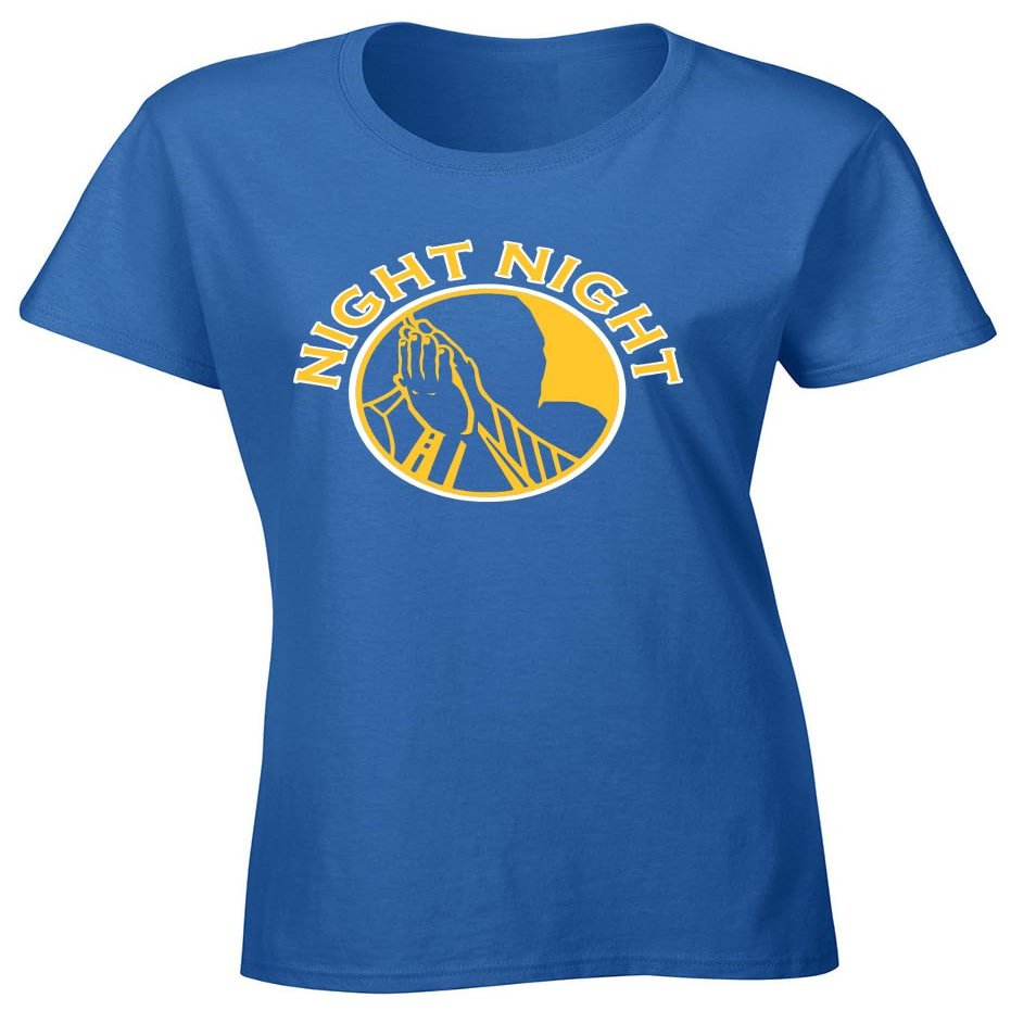 Blue Steph Curry Night Night Logo Womens T-Shirt Adult 2XL