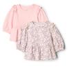 Amazon Essentials x Sofia Grainge Baby Girls' 3/4 Sleeve Knit Top, Pack of 2, Delicate Floral/Pink, 0-3 Months view 1