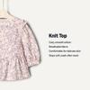 Amazon Essentials x Sofia Grainge Baby Girls' 3/4 Sleeve Knit Top, Pack of 2, Delicate Floral/Pink, 0-3 Months view 3