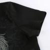 Summer Slim Tee Tops Streetwear Gothic Harajuku Graphic Print T-shirt Women Tank Vintage Crop Top Y2K Clothes T Shirt,Black,M view 4