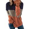 FOCLMP Women Crew Neck Trendy Sweatshirts Long Sleeve Shirts Sweatshirt Pullover Tops Fall Fashion Comfort Clothing 2024 Comfort Hoodies for Anxiety Women Blue Large view 1