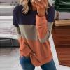 FOCLMP Women Crew Neck Trendy Sweatshirts Long Sleeve Shirts Sweatshirt Pullover Tops Fall Fashion Comfort Clothing 2024 Comfort Hoodies for Anxiety Women Blue Large view 2