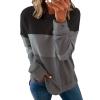 FOCLMP Women Crew Neck Trendy Sweatshirts Long Sleeve Shirts Sweatshirt Pullover Tops Fall Fashion Comfort Clothing 2024 Women Clothing Trendy 2024 Gray Large view 1