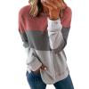 FOCLMP Women Crew Neck Trendy Sweatshirts Long Sleeve Shirts Sweatshirt Pullover Tops Fall Fashion Comfort Clothing 2024 Hoodie Oversized Pink Large view 1