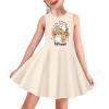 OZELANSAY Funny Halloween Print Girls Sleeveless Skater Dresses Casual A-Line Swing Twirly Cute Cat and Pumpkin Graphic Summer Dress for Kids 13-14 Years Elegant Clothes School Halloween Party Dress view 1