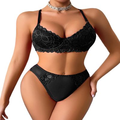 Avidlove Lingerie for Women Sexy Bra and Panty Sets Sexy Black Lingerie Set Lace Bralettes for Women