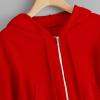 FOCLMP Womens Cropped Hoodie Zip Up Hoodies Jackets Zipper Long Sleeve Sweatshirts Fall Trendy 2024 Y2K Fashion Clothes Hoodies for Women Pullover Red Medium view 2