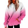FOCLMP Women Gradient Color Oversized Hoodies Trendy 2024 Pullover Sweatshirts Comfort Sweatshirt Tops Fall Fashion Clothes Women'S Sweatshirts Pink X-Large view 1