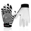 hisptgo Youth Football Gloves, Ultra Sticky Receiver Gloves for Kids with Enhanced Grip and Protection, Ideal for Flag and Touch Football, Spiral Black view 2