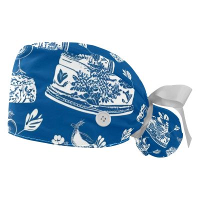 2 Pieces Scrub Caps Women Whale Scrub Caps Surgical Cap for Home Multi
