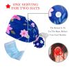 2 Pieces Scrub Caps Women Leaves Flower Scrub Cap Surgical Cap for Kitchen Multi view 3