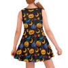 OZELANSAY Halloween Black Dress Kids Cute Pumpkin and Bats Graphic Casual Crew Neck Skater Swing Summer Dresses 15T 16T School Funny Halloween Print Outfits Home Sleeveless Clothes Novelty Dress view 2
