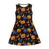 OZELANSAY Halloween Black Dress Kids Cute Pumpkin and Bats Graphic Casual Crew Neck Skater Swing Summer Dresses 15T 16T School Funny Halloween Print Outfits Home Sleeveless Clothes Novelty Dress view 4