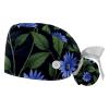 2 Pieces Scrub Caps Women Watercolor Herbs Scrub Caps Women Satin Lined Surgical Cap for Home Multi view 1