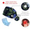 2 Pieces Scrub Caps Women Watercolor Herbs Scrub Caps Women Satin Lined Surgical Cap for Home Multi view 3