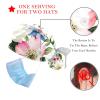 2 Pieces Scrub Caps Women Watercolor Flowers Chef Hat Surgical Bouffant Caps for Women for Home Multi view 3