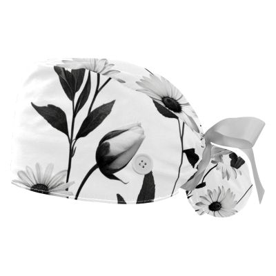 2 Pieces Scrub Caps Women Flower Herb Scrub Caps Women Satin Lined Scrub Caps Surgical Women for Hospital Multi