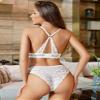Avidlove Women Lingerie with Push Up Bra Sexy Lace Panty Sets 2 Piece Lace Teddy Lingerie White Bralette view 2