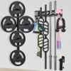 Kipika Weight Plate Storage Rack - Wall Mounted Weight Plate Holder with Durable Steel Construction Organizer for Olympic Plates, 1000lb Capacity, Space-Saving for Home Gym (3-Peg and 2-Weight Wing Set) view 2