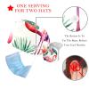 2 Pieces Scrub Caps Women Flower Leaves Flamingo Dental Scrub Caps Surgical Cap for Chef Multi view 3