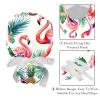2 Pieces Scrub Caps Women Flower Leaves Flamingo Dental Scrub Caps Surgical Cap for Chef Multi view 4