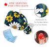 2 Pieces Scrub Caps Women Plant Abstract Flowers Ponytail Scrub Cap Surgical Scrub Cap for Kitchen Multi view 3