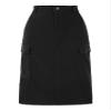 Allegra K Corduroy Cargo Skirts for Women's High Waisted Elastic Back H Line 2025 Fall Midi Skirt Medium Black view 1