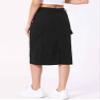 Allegra K Corduroy Cargo Skirts for Women's High Waisted Elastic Back H Line 2025 Fall Midi Skirt Medium Black view 2