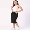 Allegra K Corduroy Cargo Skirts for Women's High Waisted Elastic Back H Line 2025 Fall Midi Skirt Medium Black view 3