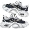 Denim-Like Men Platform Shoes Chunky Sneakers for Women Aesthetic Shoes All Season (Black,8.5) view 1
