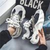 Denim-Like Men Platform Shoes Chunky Sneakers for Women Aesthetic Shoes All Season (Black,8.5) view 4