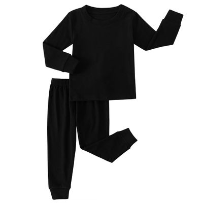 Kids Thermal Underwear Set Toddler Winter Base Layer Ultra Soft Long Johns for Little Boys Girls (Black,4Years)