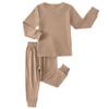 Kids Thermal Underwear Set Toddler Winter Base Layer Ultra Soft Long Johns for Little Boys Girls (Coffee,4Years) view 2