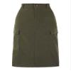 Allegra K Corduroy Cargo Skirts for Women's High Waisted Elastic Back H Line 2025 Fall Midi Skirt X-Small Army Green view 1