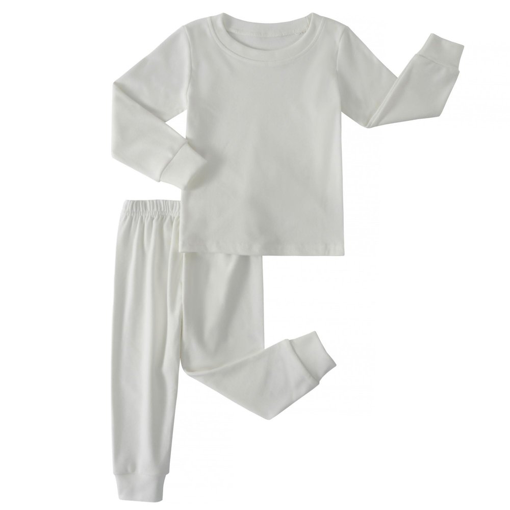 JWWN Kids Thermal Underwear Set Toddler Winter Base Layer Ultra Soft Long Johns for Little Boys Girls (White,7Years)