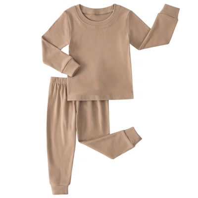 JWWN Kids Thermal Underwear Set Toddler Winter Base Layer Ultra Soft Long Johns for Little Boys Girls (Coffee,5Years)
