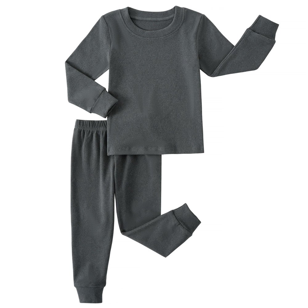 Kids Thermal Underwear Set Toddler Winter Base Layer Ultra Soft Long Johns for Little Boys Girls (Grey,6Years)