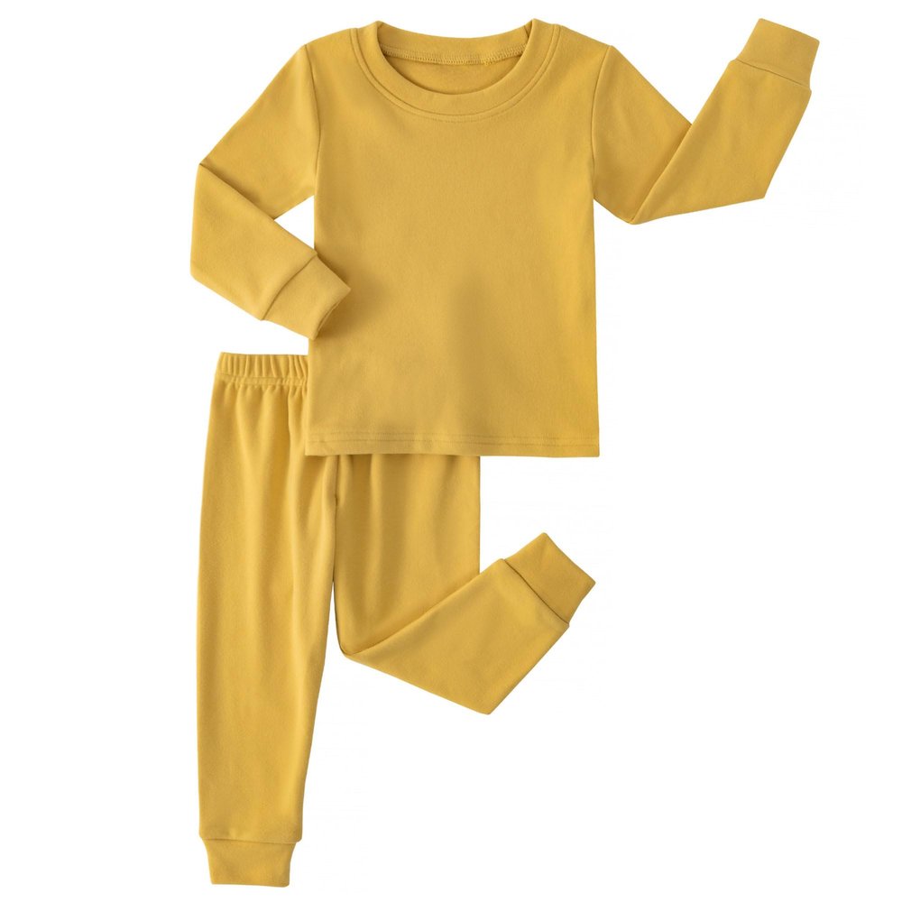 JWWN Kids Thermal Underwear Set Toddler Winter Base Layer Ultra Soft Long Johns for Little Boys Girls (Yellow,3Years)