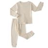 JWWN Kids Thermal Underwear Set Toddler Winter Base Layer Ultra Soft Long Johns for Little Boys Girls (Beige,6Years) view 2