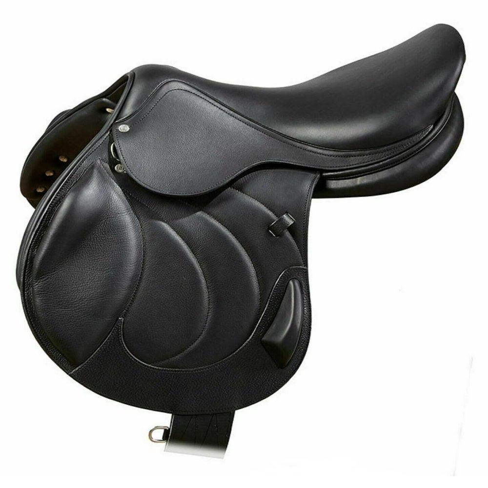 Close Contact Leather English Jumping Horse Riding Saddle & Tack Set 12" to 18" Black ST-012 (17" Seat)