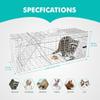 GHYKL Live Animal Cage Trap, 31" x 11" x 12" Heavy Duty Folding Raccoon Traps, Humane Cat Trap for Stray Cats, Raccoons, Squirrel, Skunk, Mole, Groundhog, Armadillo, Rabbit view 3