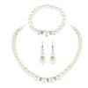 MinnowXY Fashion Pearl Beaded Chain Drop Earrings Women White Faux Pearl Necklace Bracelet Jewelry Set Gift for Sisters ABS view 1