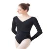 Avrigirl Crop Black Ballet Wrap Tops for Women, Knitted Dance Shrugs Athletic Sweater Shirts for Leotards view 1
