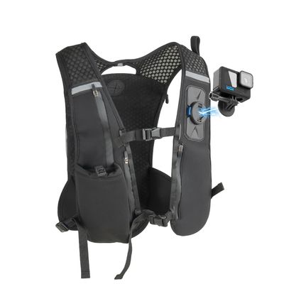 Rugvis Running Vest with Action Camera Mount Compatible with GoPro Hero 13/12/11/10, Running Hydration Vest with 500ml Soft Flask for Trail Hiking