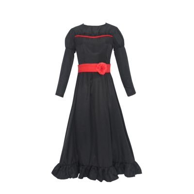 Oplxuo Horror Movie Annabelle Costume Adult Women Anna Cosplay White Dress 3D Flower Annabelle Halloween Costumes
