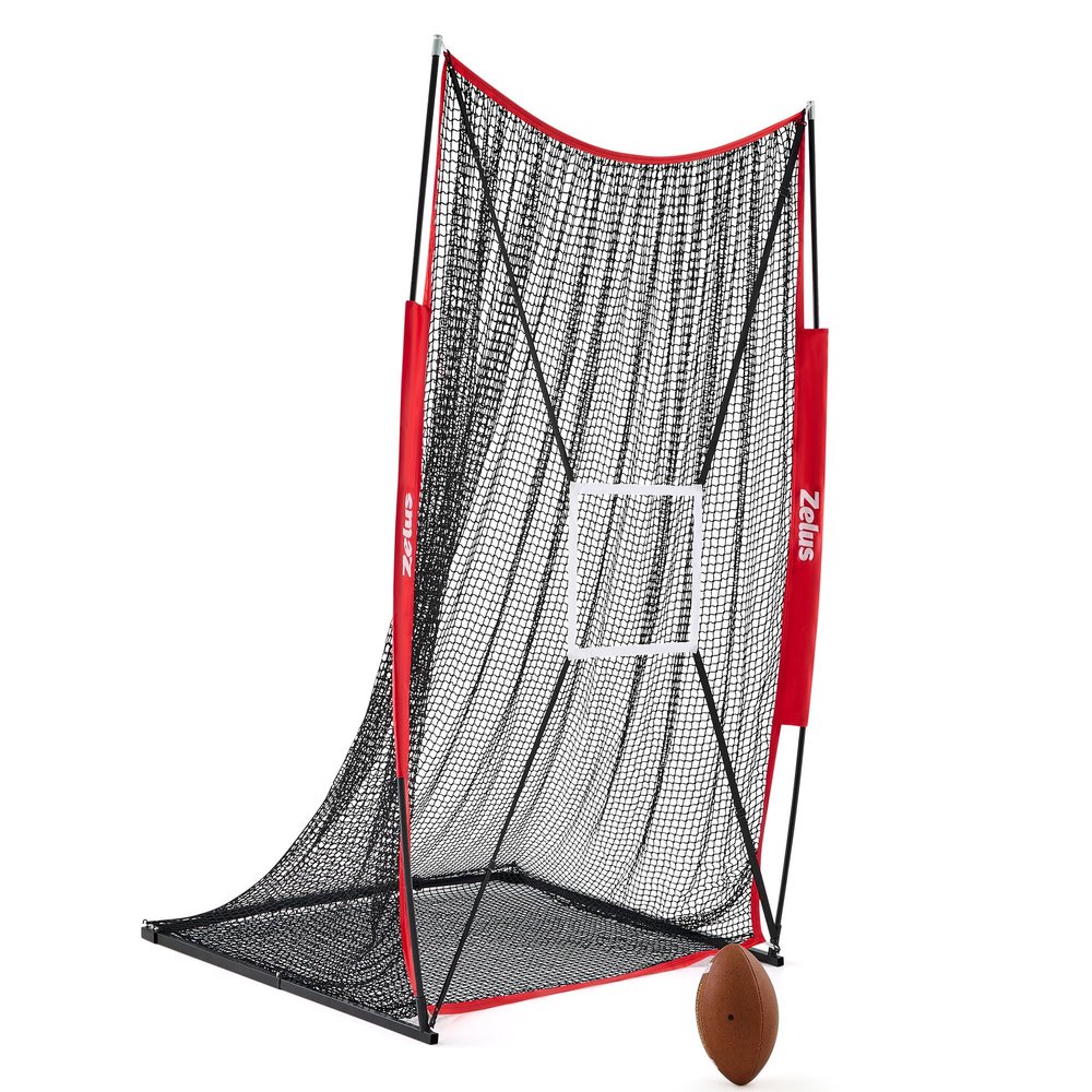 ZELUS 7x4 ft Football Kicking Net, Portable Football Throwing Net with Target Zone Attachment, Sideline Training Tool for Kids Adults Punting Kicking Passing Snapping Practice, Carry Bag Included