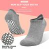 SkiBeaut Yoga Grips Socks for Women, Non Slip Pilates Anti Skid Woman Hospital Gripper Lady Socks 4 Pairs, US Size 5-8 view 2