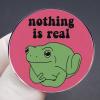 2 Green Frog Pins, nothing is real Humor Alloy Pins, Clothes, Bags & Hats Accessories view 2