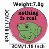 2 Green Frog Pins, nothing is real Humor Alloy Pins, Clothes, Bags & Hats Accessories view 3